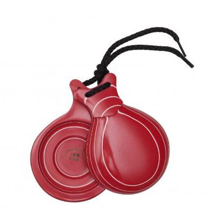 Red and White Grained Castanets “Capricho” With Double Soundbox by Castañuelas del Sur